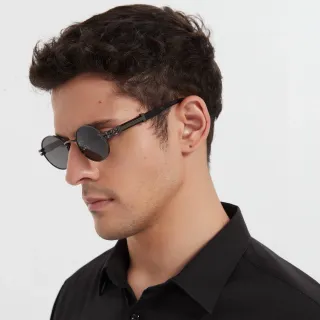 Round Thin Metal Frame Dark Lens Sunglasses