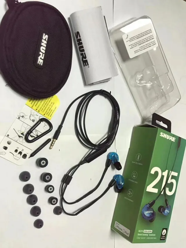 Shure SE215 Fones de ouvido com isolamento de som Preto Azul Transparente Fones de ouvido esportivos 2