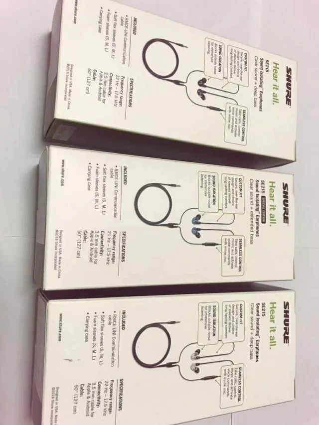 Shure SE215 Fones de ouvido com isolamento de som Preto Azul Transparente Fones de ouvido esportivos 7