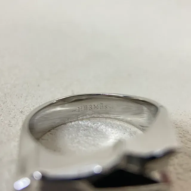 Silver Black Angular Sculptural Top Pointed Prongs Ring 4