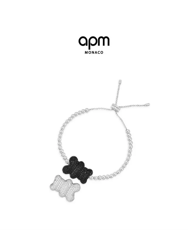 Collier Chaîne à boules argentée noire ajustable avec attache à bascule 2