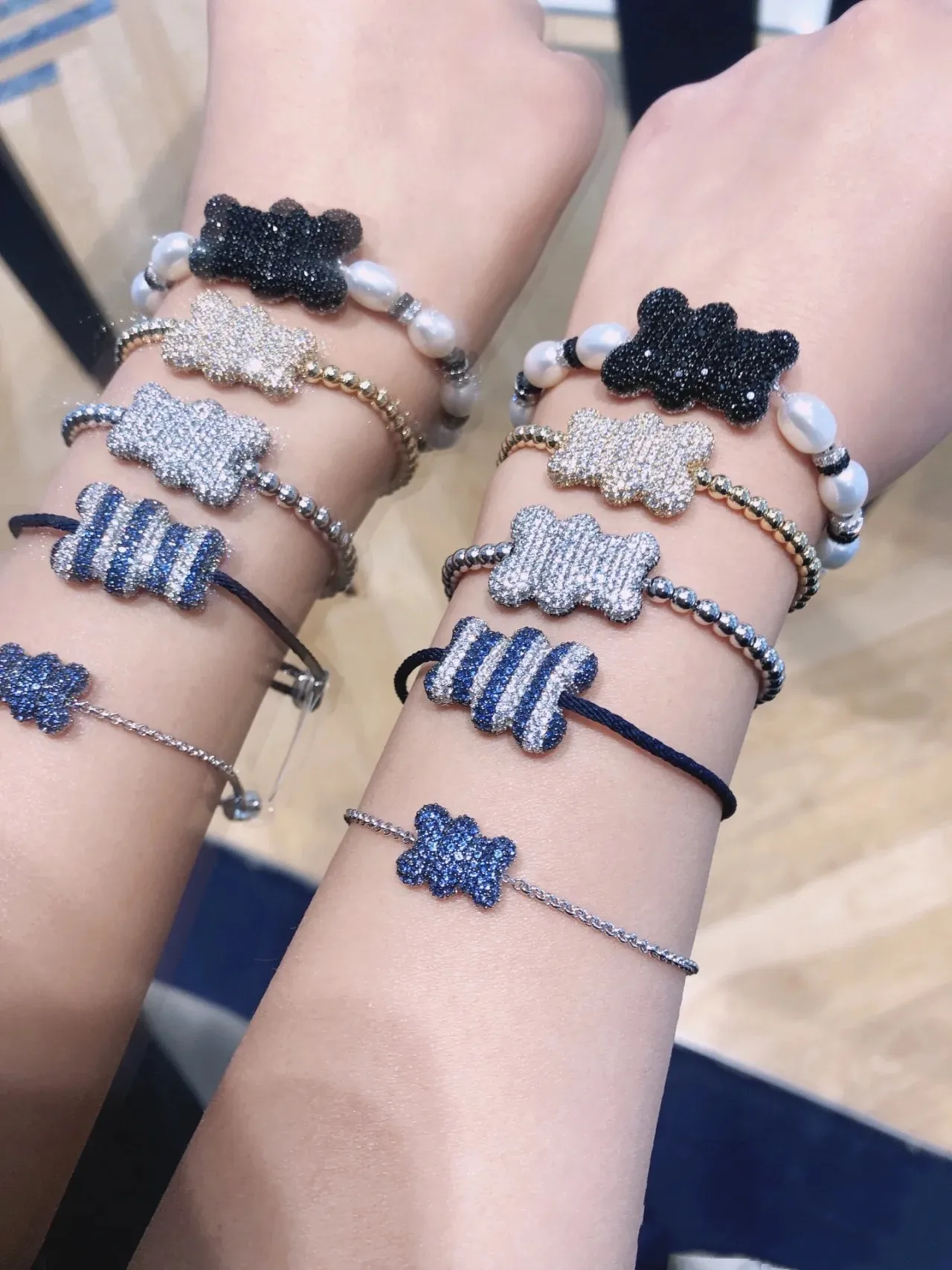 Collier Chaîne à boules argentée noire ajustable avec attache à bascule 4