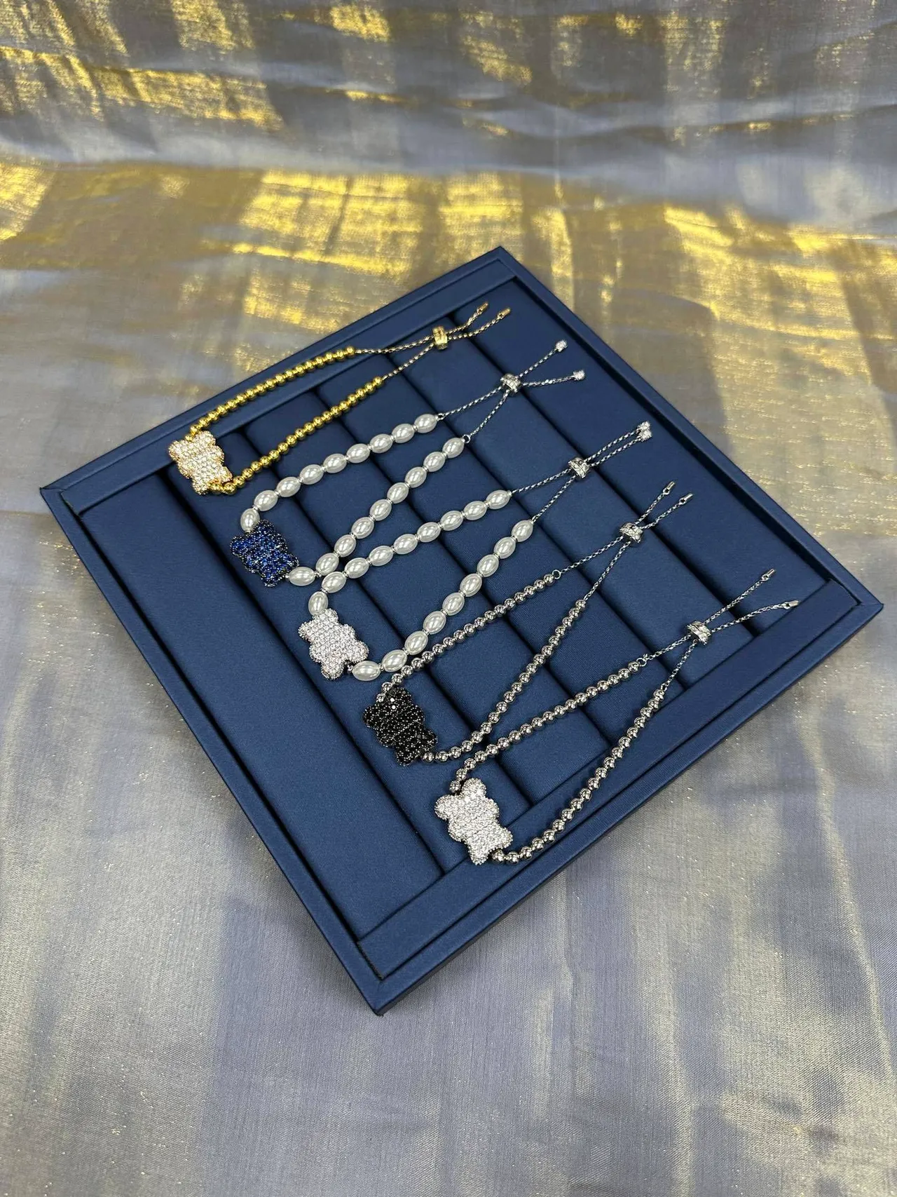 Collier Chaîne à boules argentée noire ajustable avec attache à bascule 7