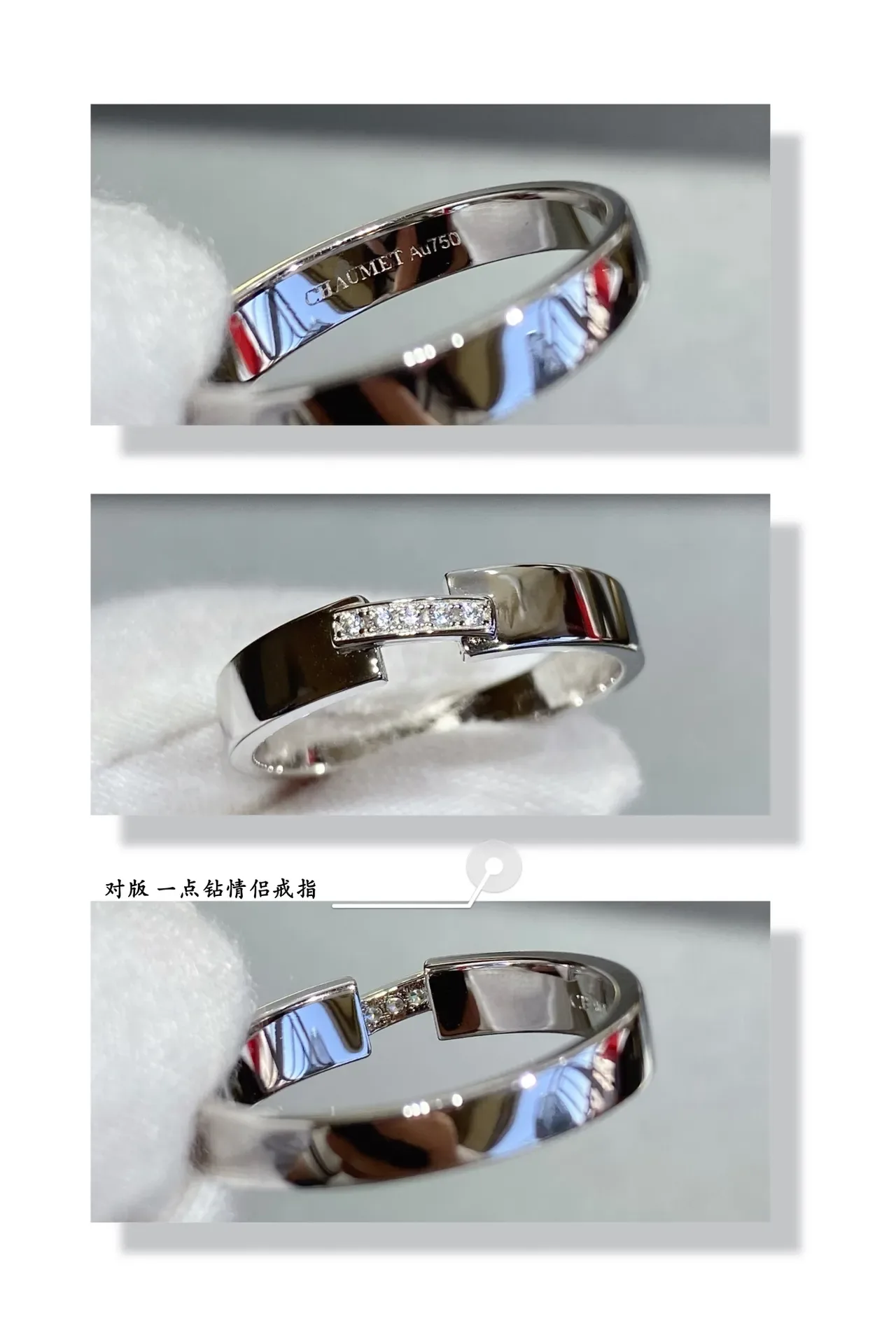 Silver Geometric Pavé-Set Angular Rings 2