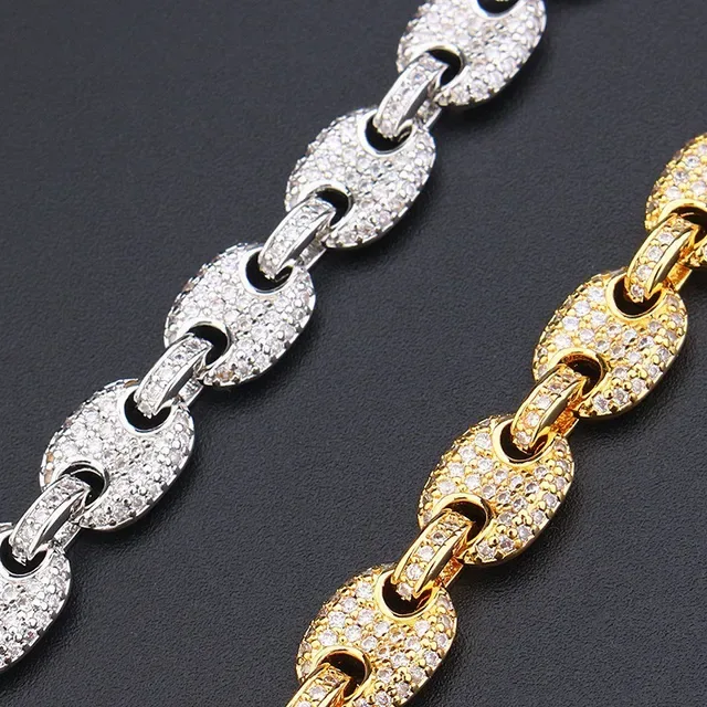 Silver Gold Pave-Set Chunky Link Bracelet 5