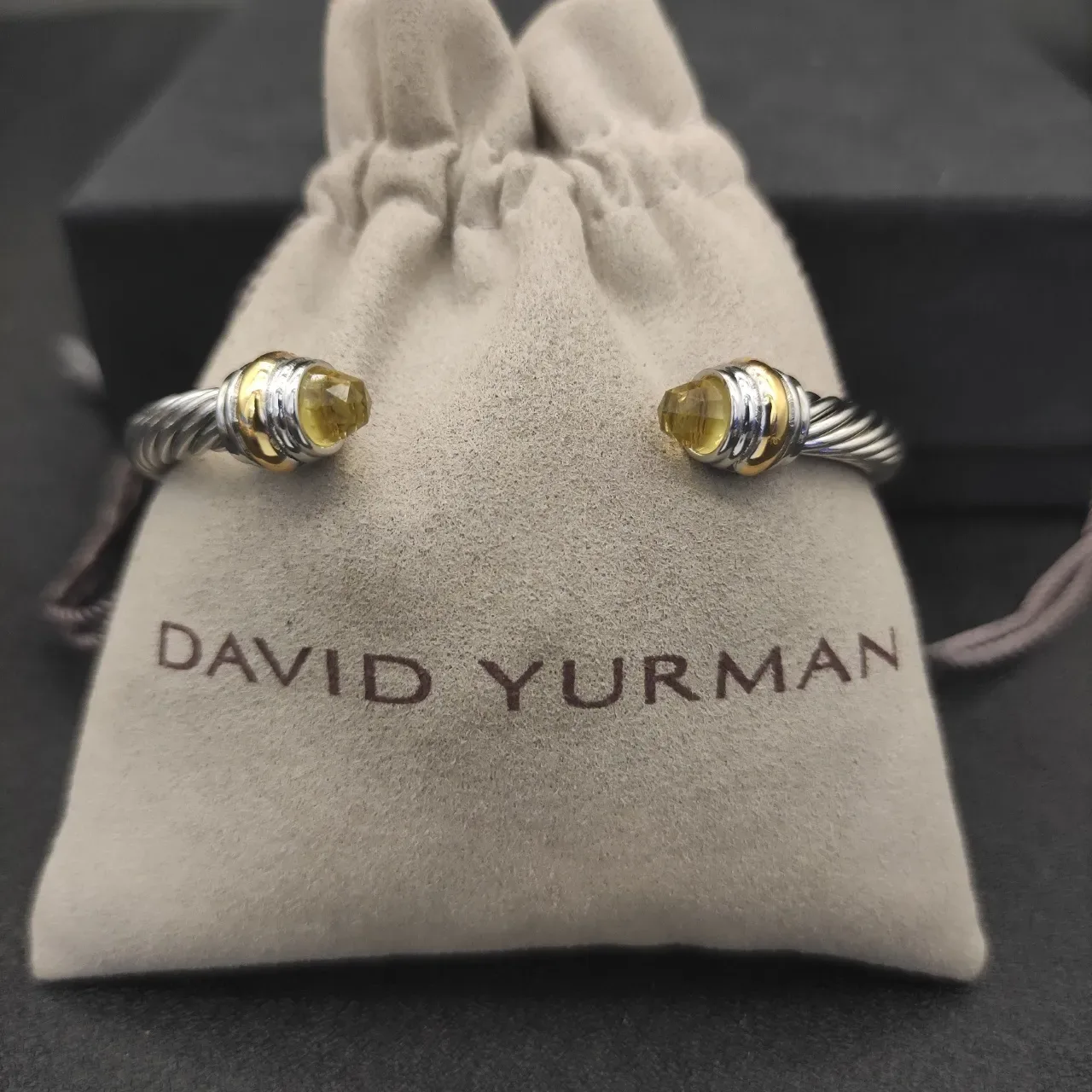 Silver Gold Twisted Cable Cuff-Style Bracelet 2
