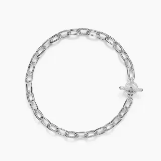 Collier Chaîne Maillons Mixtes Corde Tordue Argent
