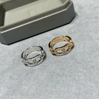 Silver-Tone and Gold-Tone Chain-Link Pave Crystal Rings — catalogue photo via WWTop Yupoo