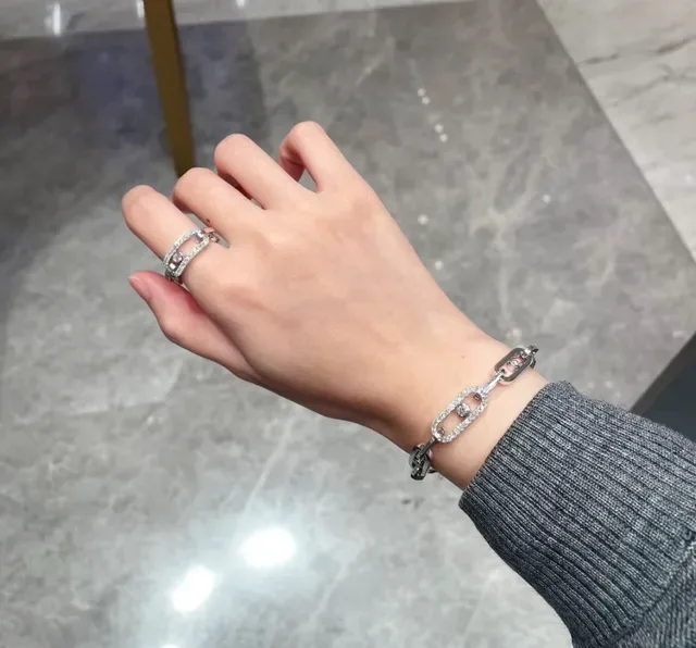Silver-Tone and Gold-Tone Chain-Link Pave Crystal Rings 8
