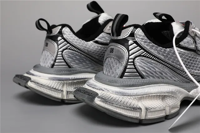 Silver White Black Red Chunky Sneakers 2
