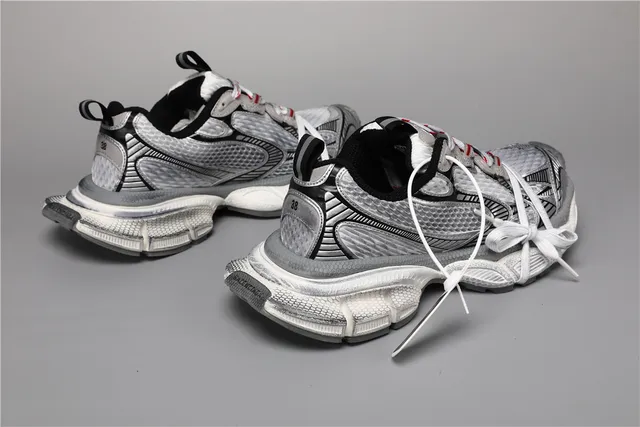 Silver White Black Red Chunky Sneakers 3