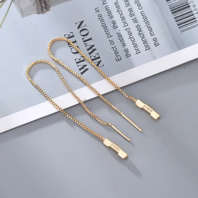 Silver White Linear Pavé Dangling Earrings 6