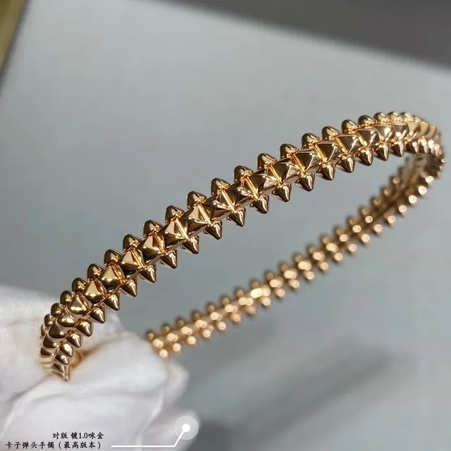 Spiked Pyramid-Stud Double-Row Metal Bracelet 6