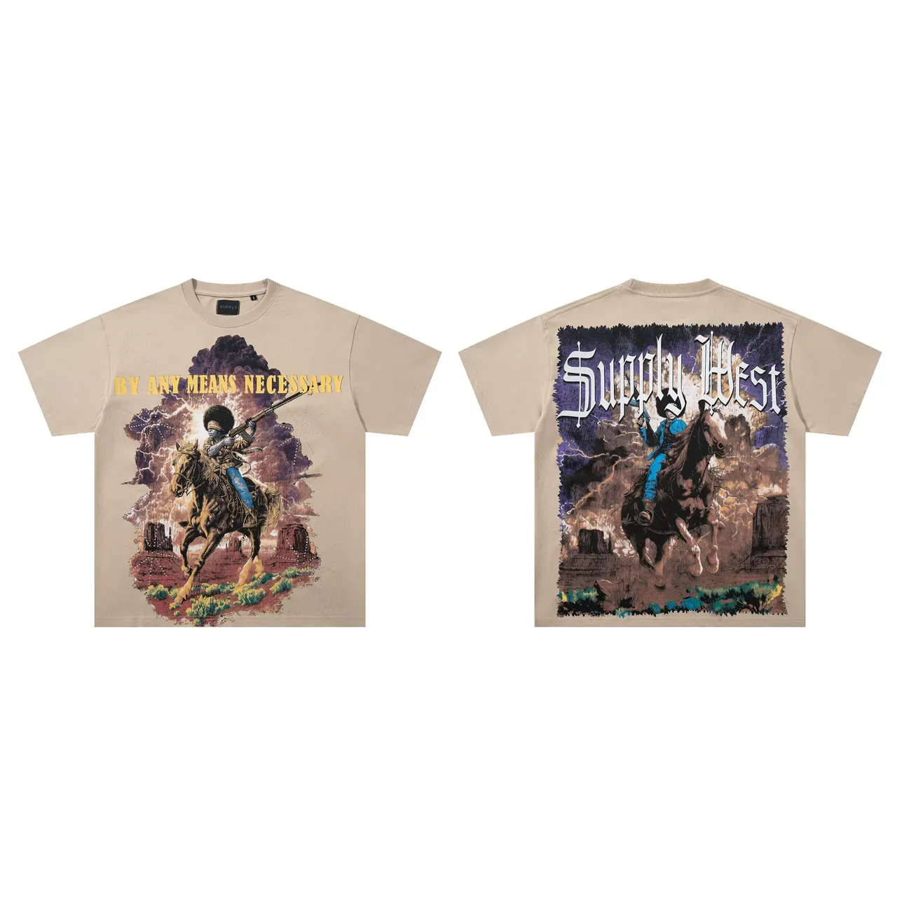 SUPPLY By Any Means Necessary Western Graphic T-Shirt 2