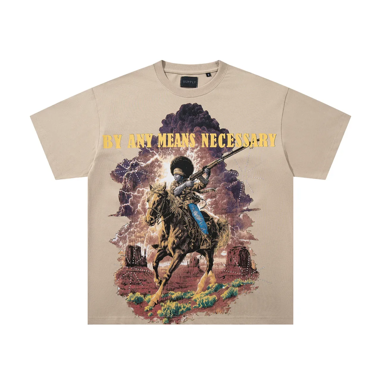 SUPPLY By Any Means Necessary Western Graphic T-Shirt 3