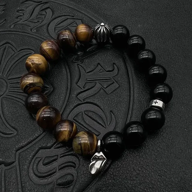 Tiger's Eye and Silver-Tone Beaded Bracelet 5