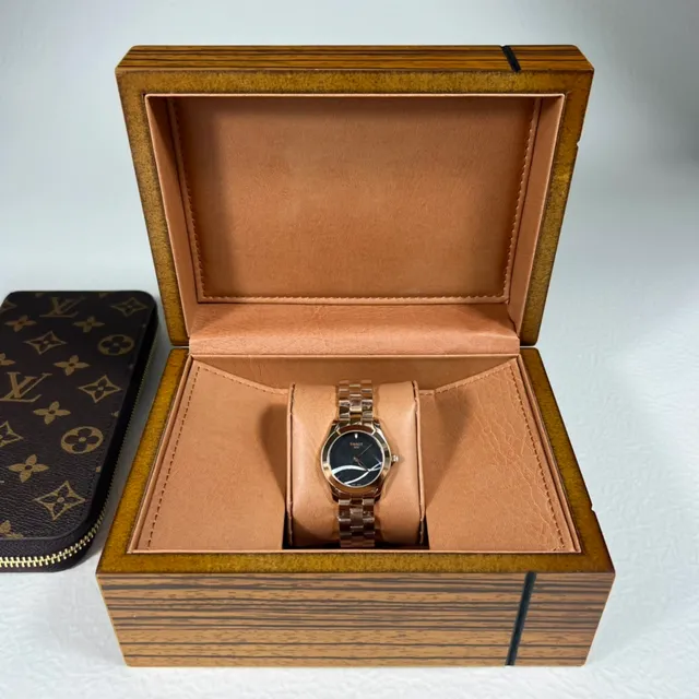 Tissot गोल्ड काला स्टेनलेस स्टील डायल क्वार्ट्ज घड़ी 3