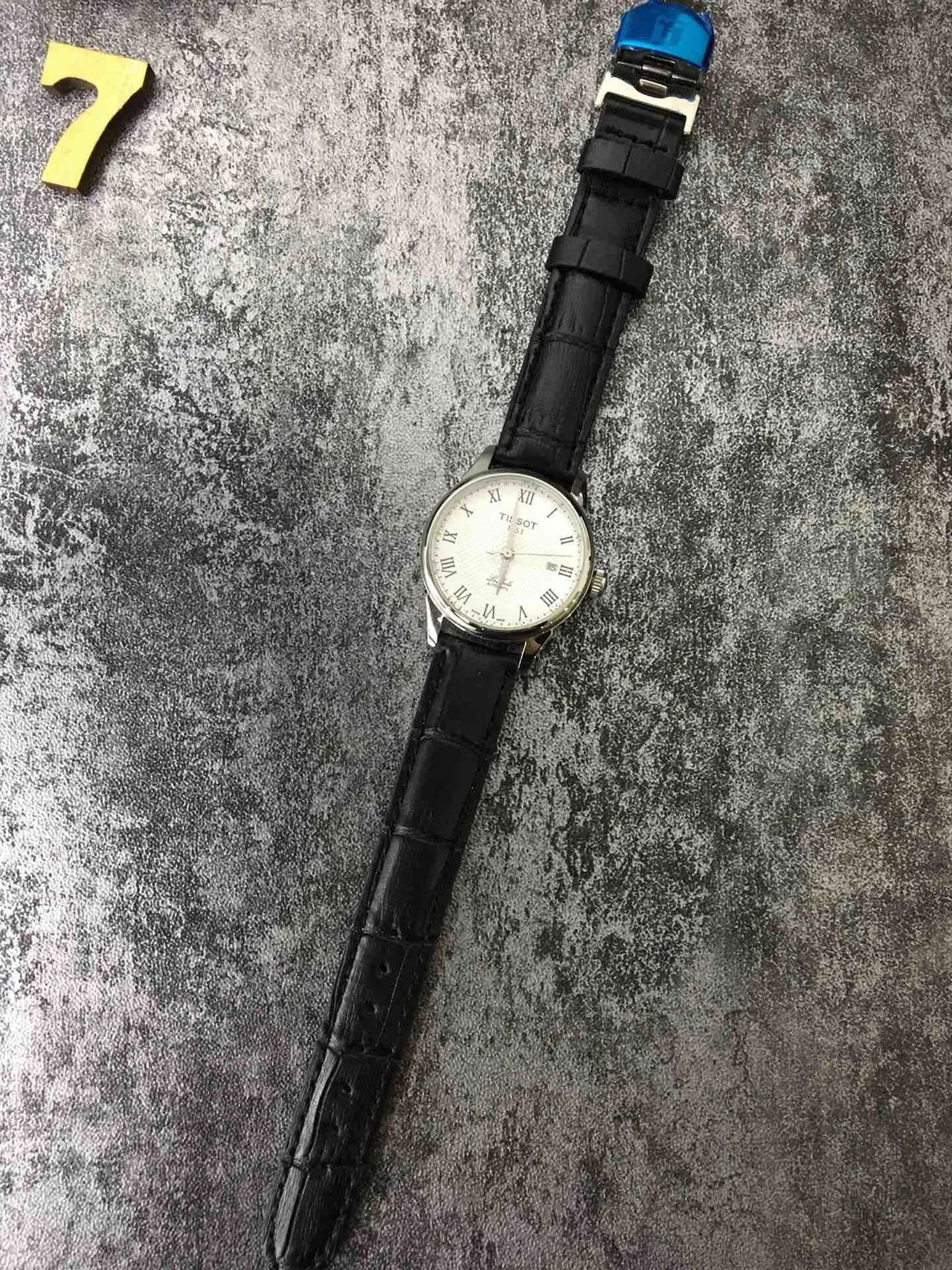Tissot Le Locle Automatic White Guilloché Dial Black Leather Strap Mechanical Watch 2