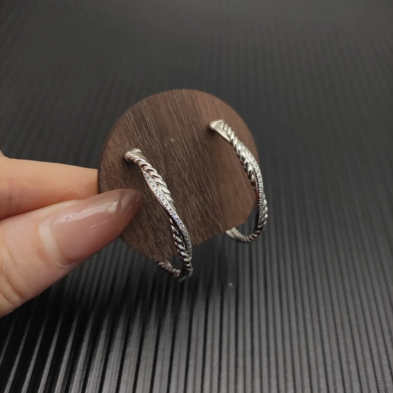 Twisted Rope Pavé Hoop Earrings 6