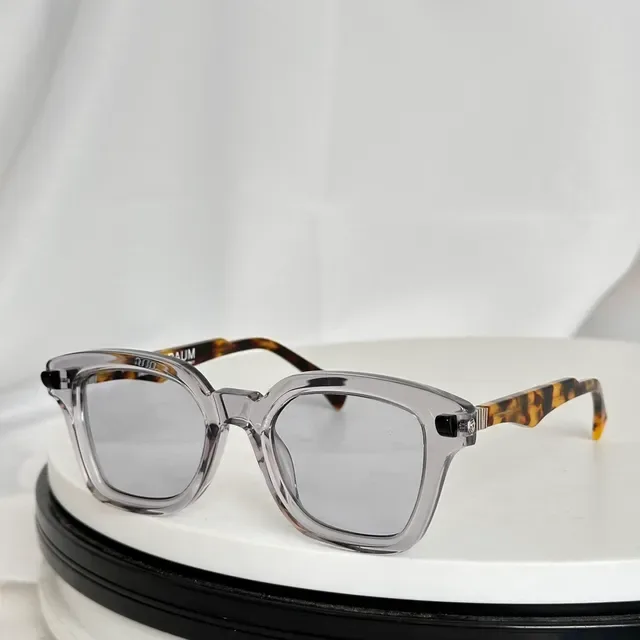 Two-Tone Mint and Blue Geometric Square Optical Glasses 4