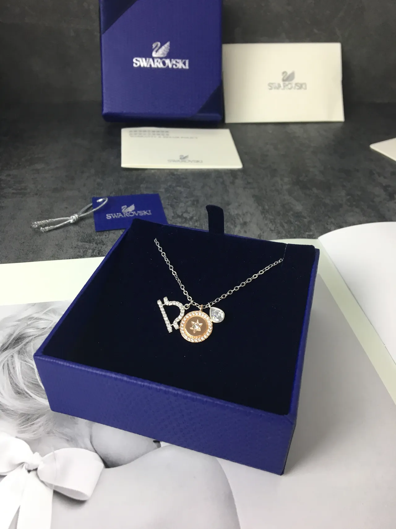Two-Tone Pavé Star Charm Pendant Necklace 2
