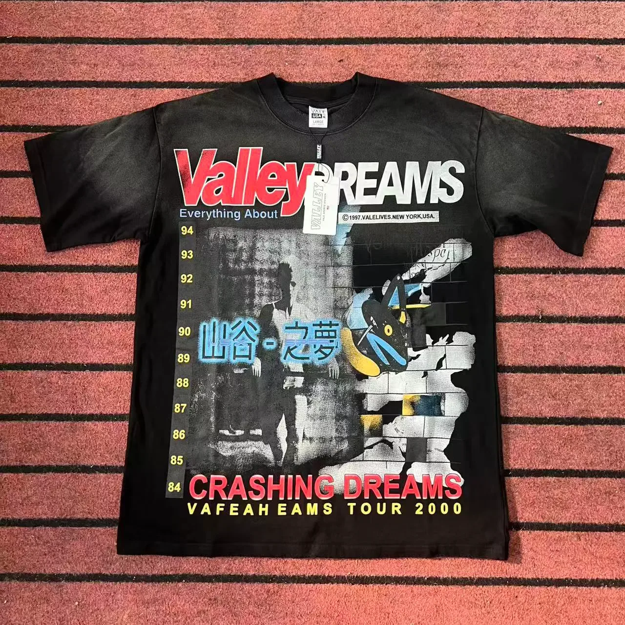 Vale Lives Valley Dreams Crashing Dreams Tour 2000 Graphic T-Shirt 5