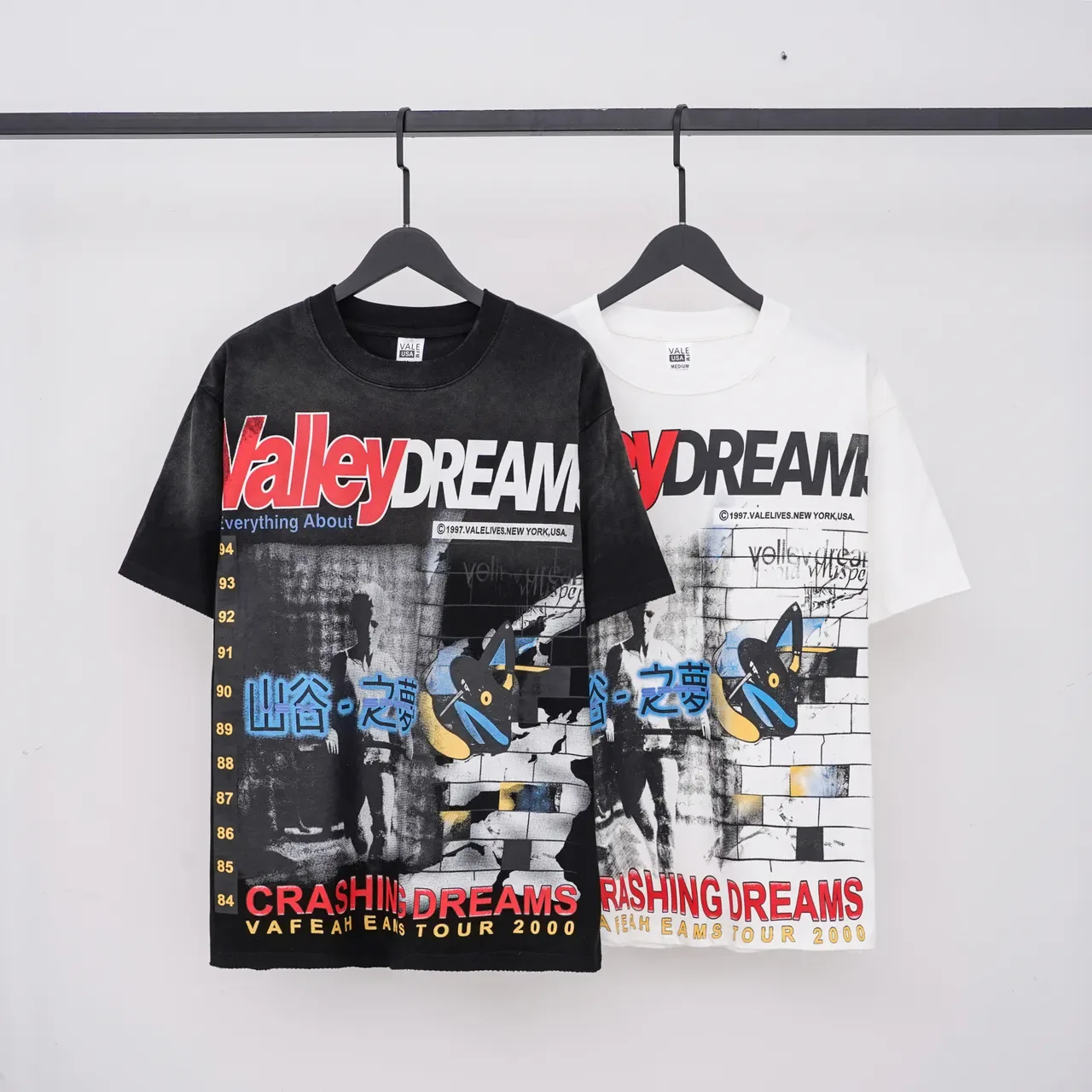 Vale Lives Valley Dreams Crashing Dreams Tour 2000 Graphic T-Shirt 6