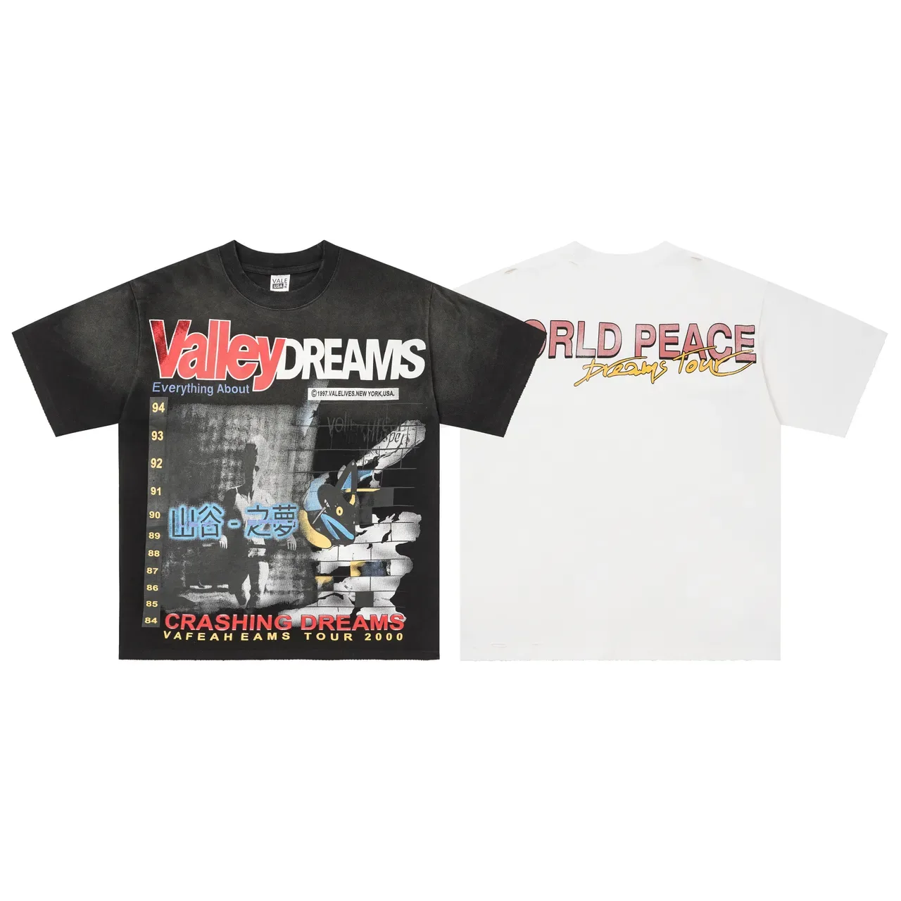 Vale Lives Valley Dreams Crashing Dreams Tour 2000 Graphic T-Shirt 7