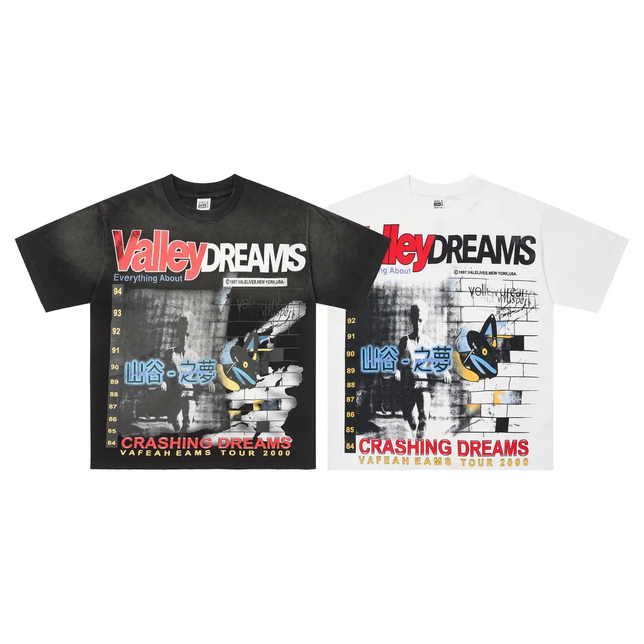 Vale Lives Valley Dreams Crashing Dreams Tour 2000 Graphic T-Shirt 8