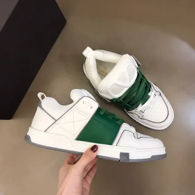White and Green Layered Panel Lifestyle Sneaker 6