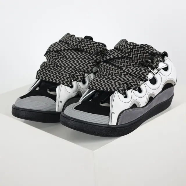 Sandales casuales plateforme multi-brides blanc noir gris 2