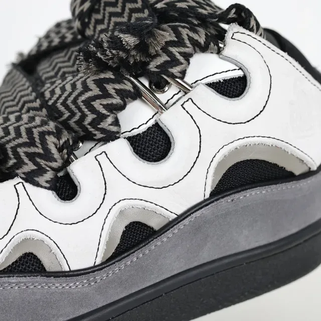 Sandales casuales plateforme multi-brides blanc noir gris 6