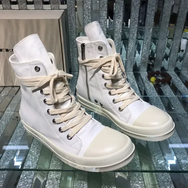 White Canvas High-Top Lace-Up Lifestyle Sneaker 7
