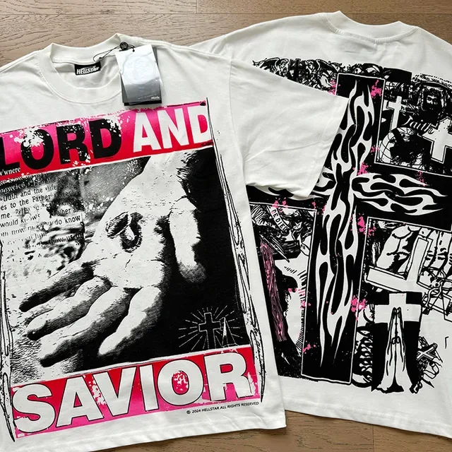White Graphic-Print Oversized T-Shirt 7