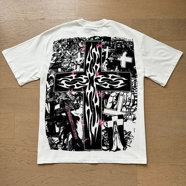 White Graphic-Print Oversized T-Shirt 10