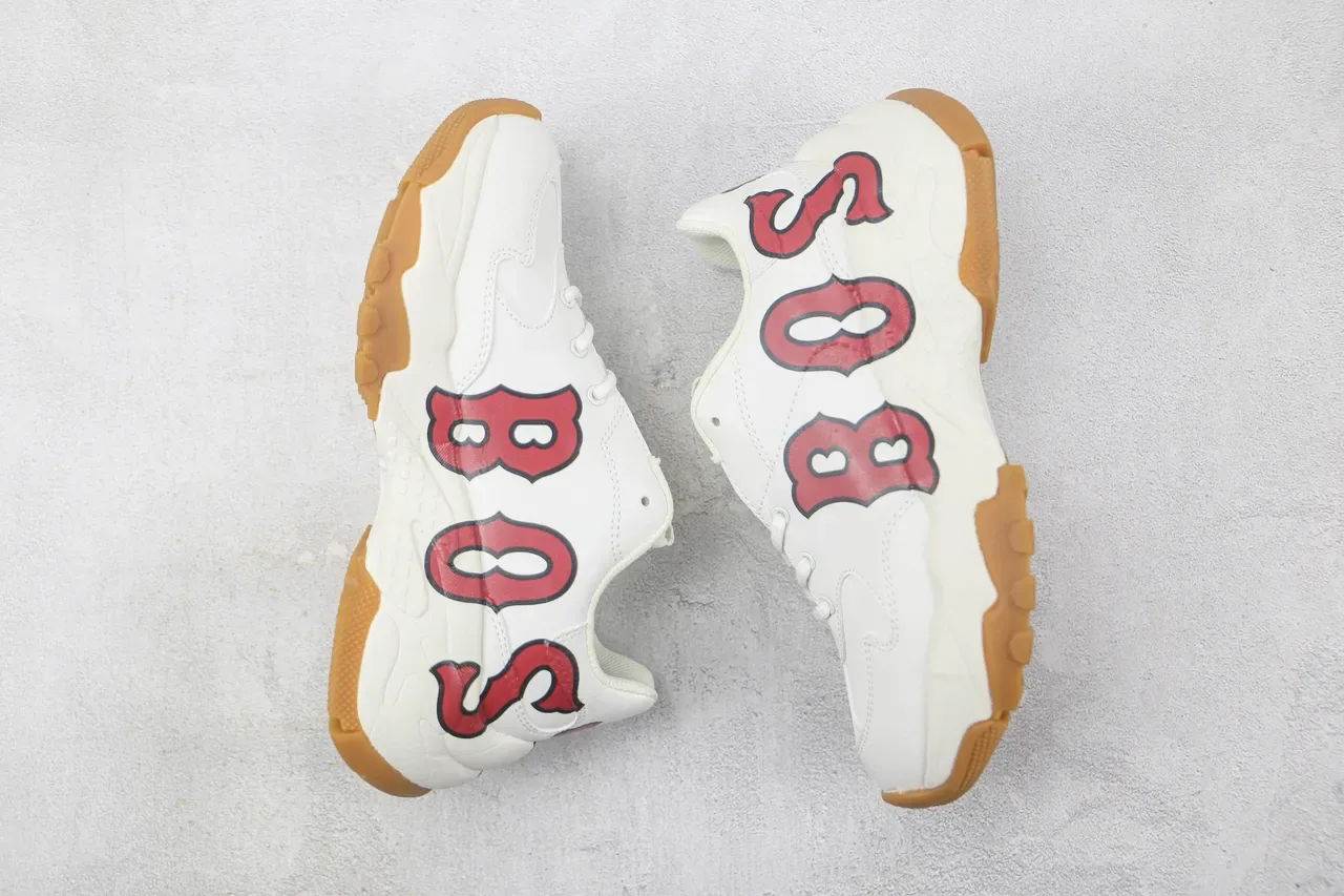 White Red Oversized Lettering Sculpted Midsole Sneakers 2
