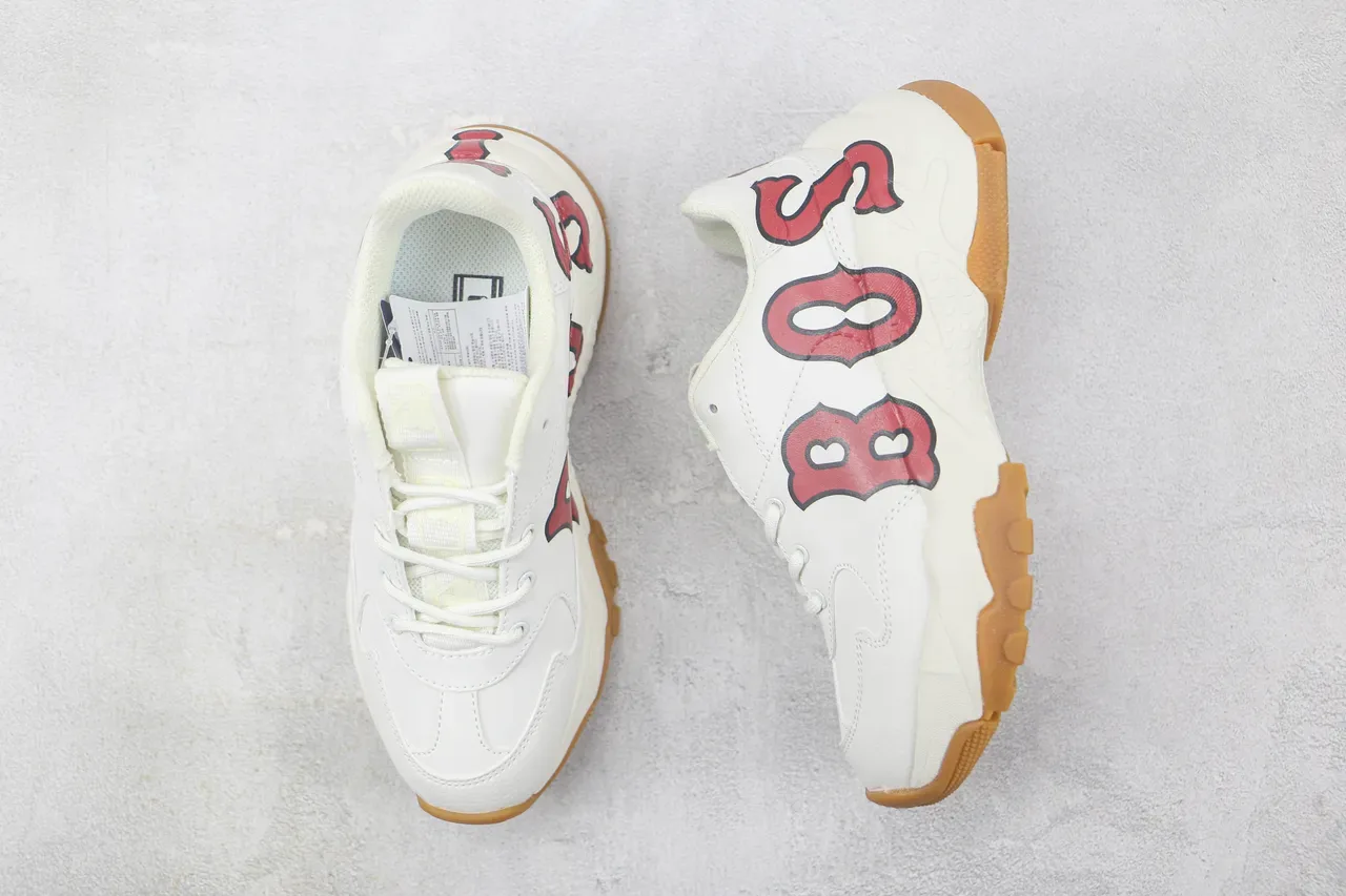 White Red Oversized Lettering Sculpted Midsole Sneakers 3