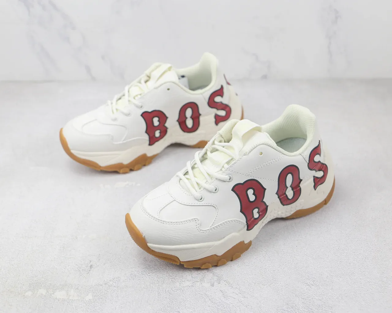 White Red Oversized Lettering Sculpted Midsole Sneakers 4