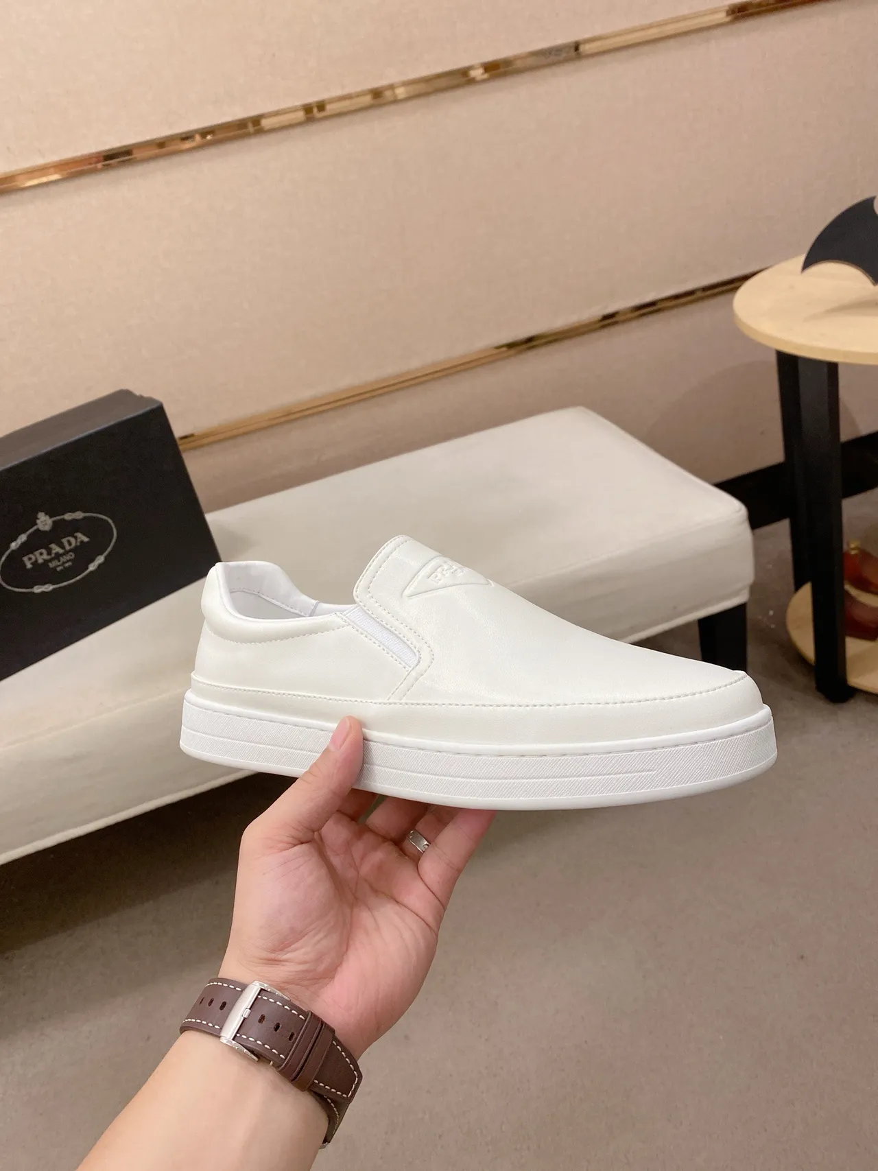 White Slip-On Clean Loafer 5