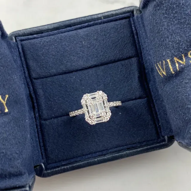 Winston Marquise-Cut Solitaire and Emerald-Cut Halo Cluster Rings 5