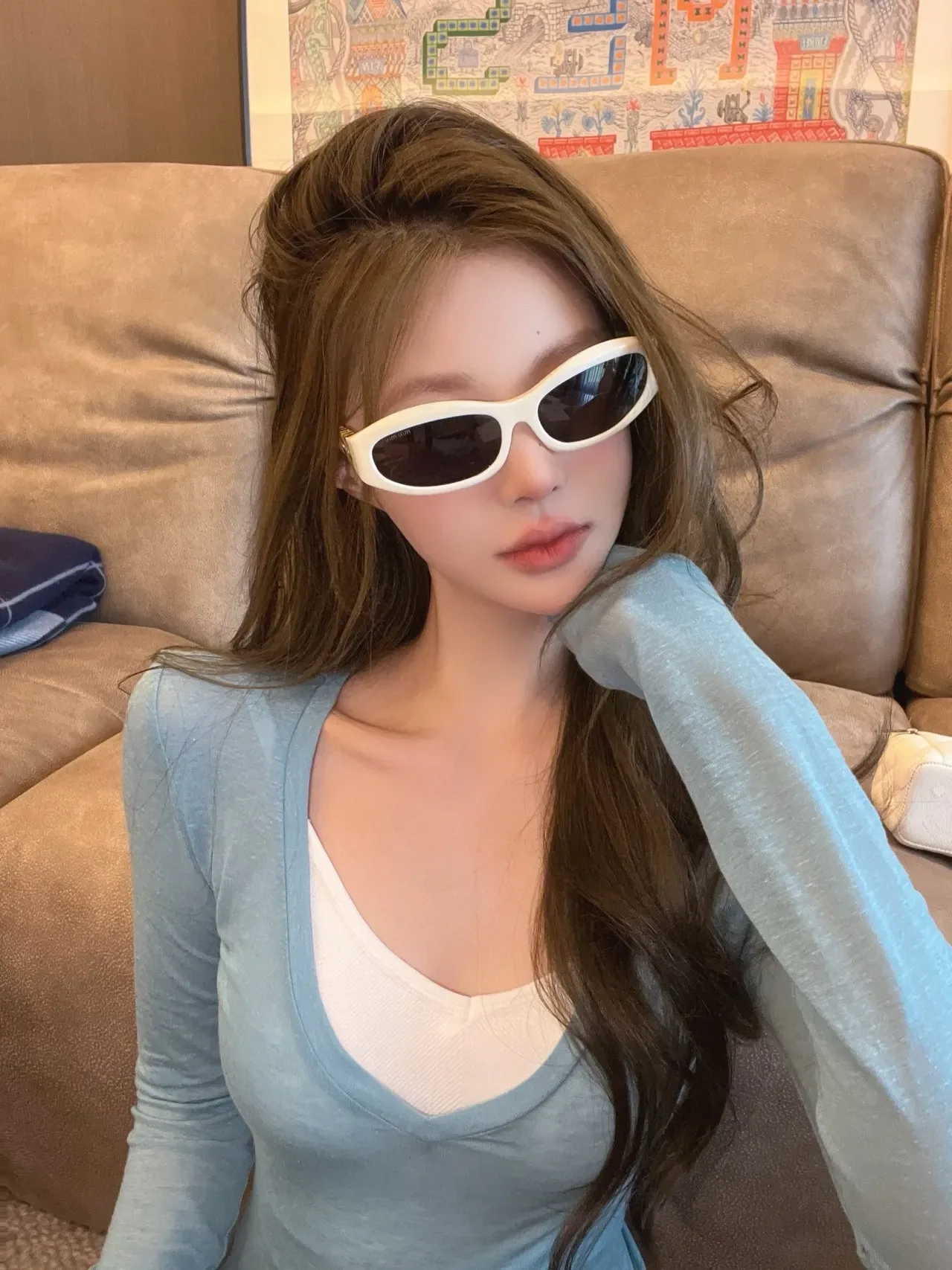 Gentle Monster نظارات شمسية مستطيلة ضيقة لامعة سوداء 2
