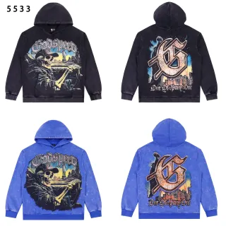 Godspeed Graphic-Print Acid-Wash Distressed Hoodie