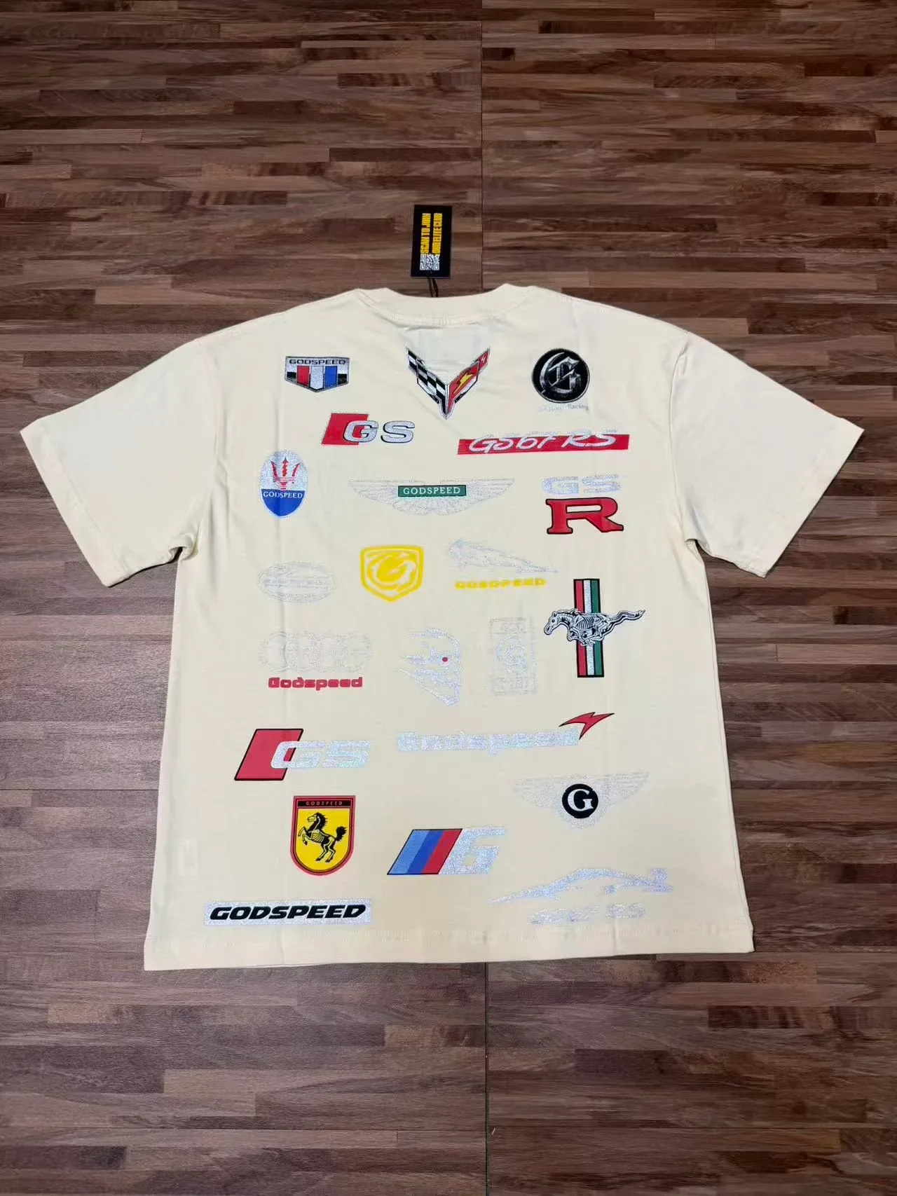 Godspeed Motorsport Patchwork Off-White Graphic T-Shirt 6