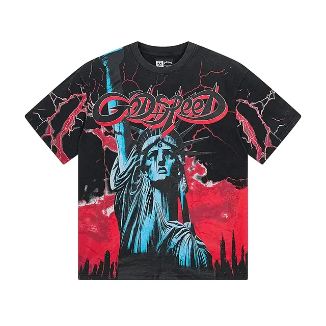 Camiseta oversize con estampado gráfico Godspeed De muchos, uno 2