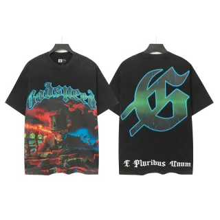 T-shirt Godspeed oversize noir à imprimé graphique usé