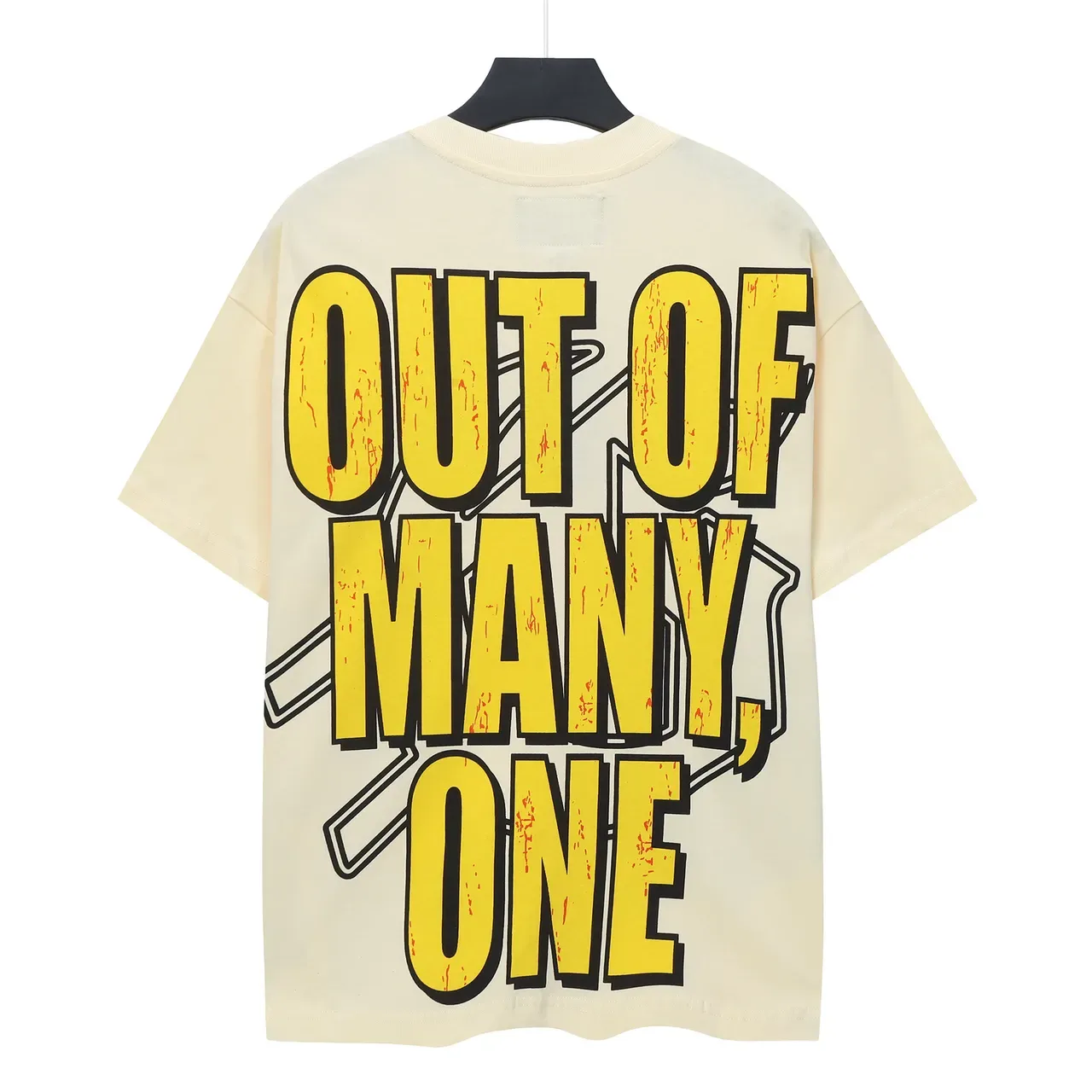 Camiseta oversized Godspeed estampado gráfico crema 3
