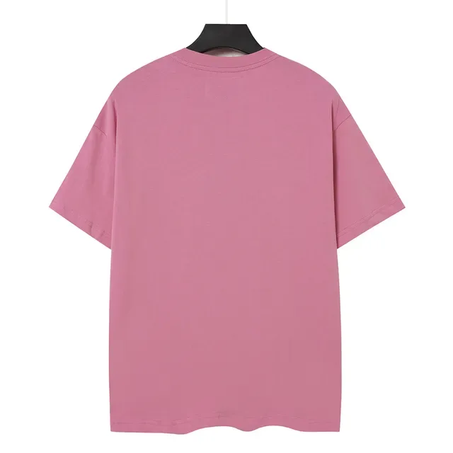 T-shirt Godspeed rose et noir imprimé graphique col rond 4
