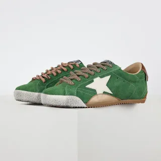 Golden Goose Superstar Tênis Lifestyle de Camurça Verde com Estrela