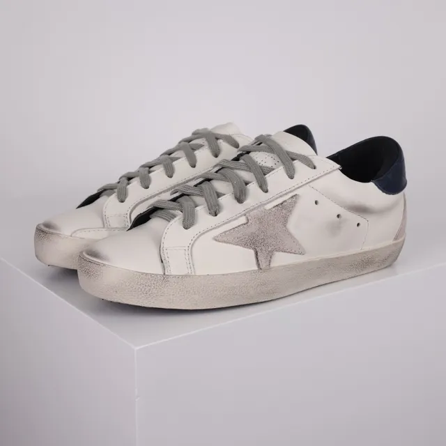 Golden Goose Superstar Off-White جلد متضرر أحذية رياضية أسلوب حياة 2