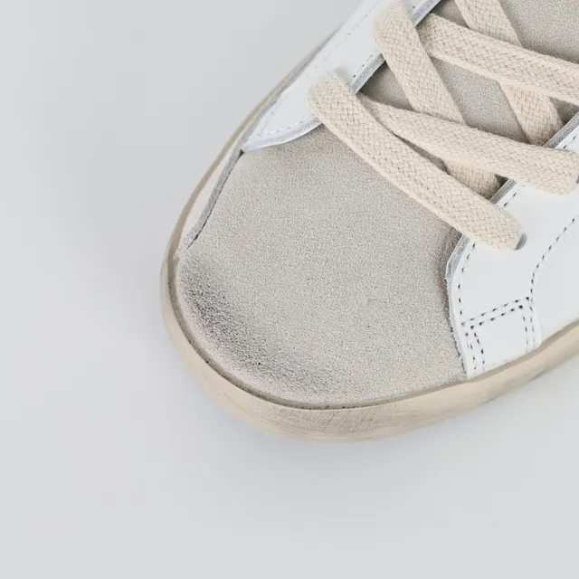 Golden Goose Superstar Blanc Argent usé semelle gomme scintillant étiquette talon sneakers lifestyle 5